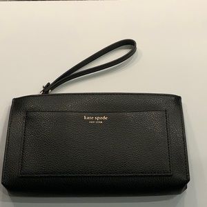 Kate Spade black leather clutch